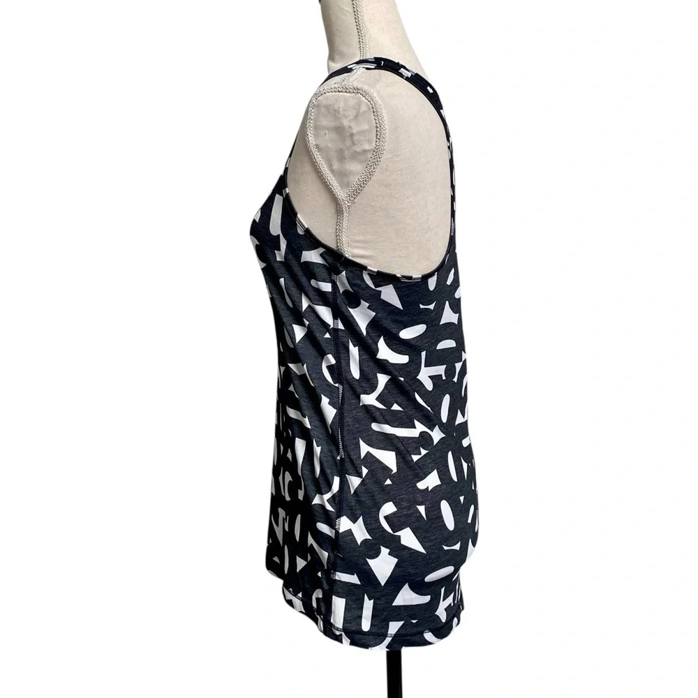 Nike Dri-FIT Racerback Tank Top Small Black White Graphic Workout Running Gym